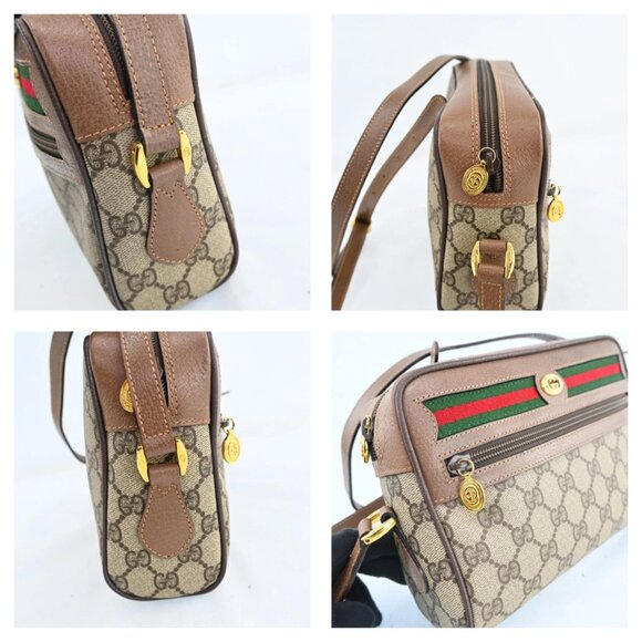 Authentic GUCCI GG Sherry PVC Leather Brown Shoulder Bag bsj630-121025 - Picture 10 of 16